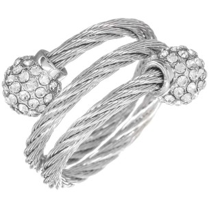 Bague SYMEO White Silver Jonc réglable flexible Toi et...