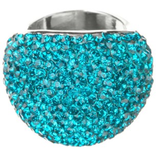 Bague DOMIA Turquoise Silver Cocktail pavé Dôme Argenté... 2