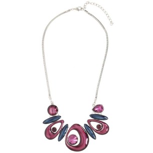 Collier COSMEE Violet Blue Silver Plastron pavé... 2