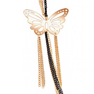 Collier REAL FLY Black Gold Sautoir multirangs à... 2