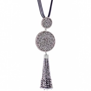 Collier JADORE Grey Silver Sautoir pendentif en Y... 2