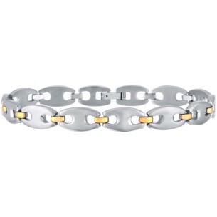 Bracelet MATINO Gold & Silver Gourmette homme chaine...
