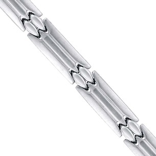 Bracelet LENO Silver Gourmette homme chaine souple Brossé... 2