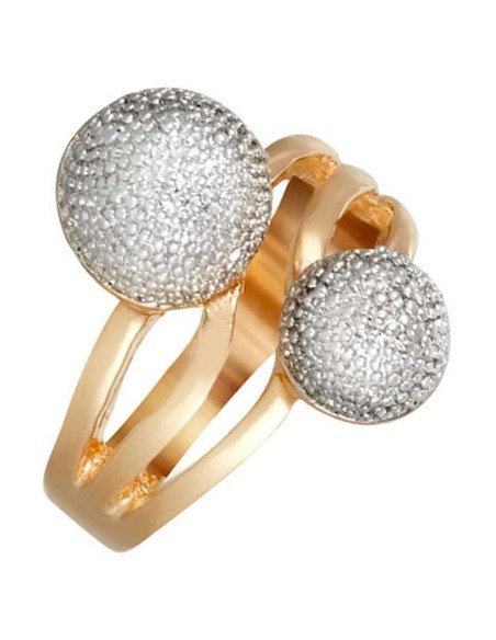 Bague GILIA Gold & Silver Jonc ajouré Toi et Moi Doré et Argent Laiton doré à l'or fin