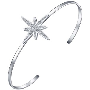 Bracelet ASTROSTEEL White Silver Jonc réglable flexible...