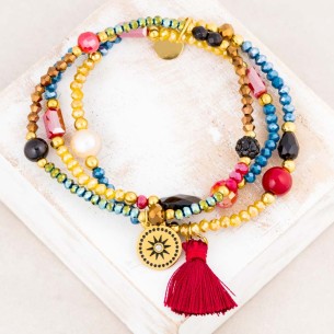 Bracelet DIVOLINE Color Gold Bracelet perles souple...