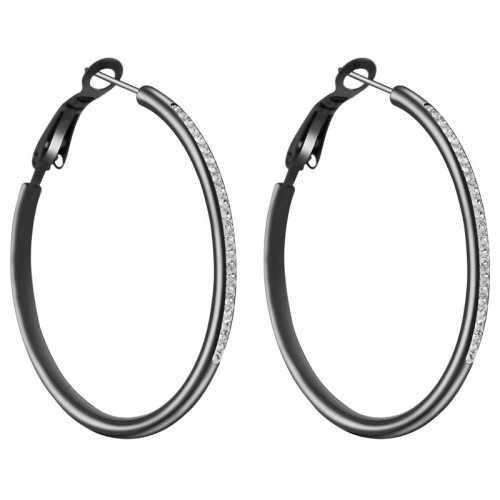 Boucles d'oreilles ORIANA White & Black Créoles...