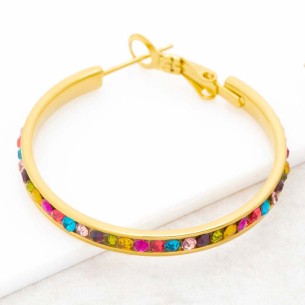 Boucles d'oreilles ORIANA STEEL MEDIUM SIZE Color Gold... 2