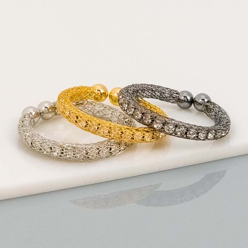 Bague CRYSTORIAS Black Gold & Silver Jeu de 3...