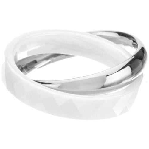 Bague DUO STEEL & CERAMICS White Silver Jeu de...