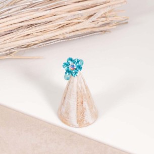 Bague FLARO Turquoise Cocktail réglable flexible Fleur... 2