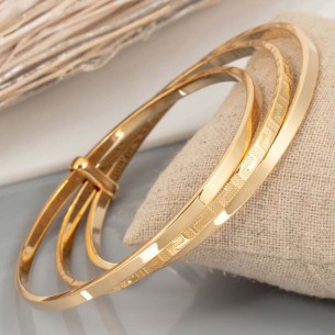 Bracelet DOHANE Gold Jeu de joncs rigides Antique Doré...