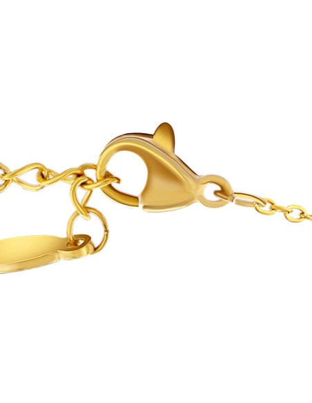 Bracelet LORD White Gold Bracelet fin chaine souple réglable Ligne de cristal Doré et Blanc Acier inoxydable doré à l'or fin