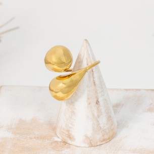 Bague SYMETIS Gold Jonc réglable flexible Toi et Moi Doré... 2