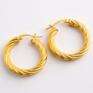 Boucles d'oreilles OMBELINE Gold Créoles torsadées...