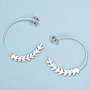 Boucles d'oreilles CESARIA Silver Créoles anneaux...