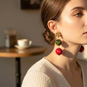 Boucles d'oreilles OZANE Color Gold Pendantes à... 2