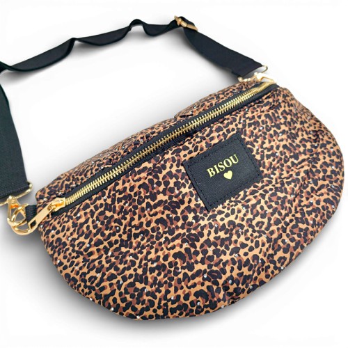 Maroquinerie LEO KISS Black Brown Sac banane...