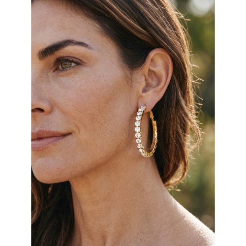Boucles d'oreilles MADIAME White Gold Créoles...