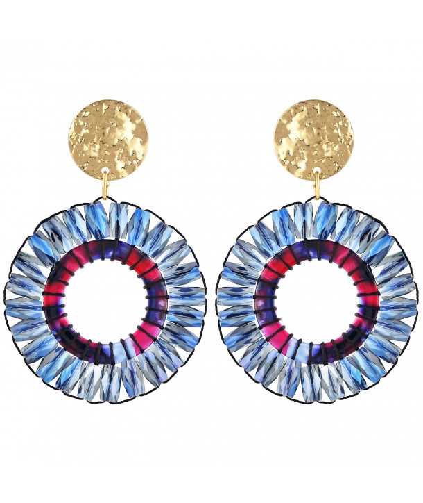 BOUCLES D'OREILLES - CRYSTALS VALLEY GOLD & BLUE
