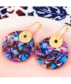BOUCLES D'OREILLES - ASTROS STEEL COLOR GOLD