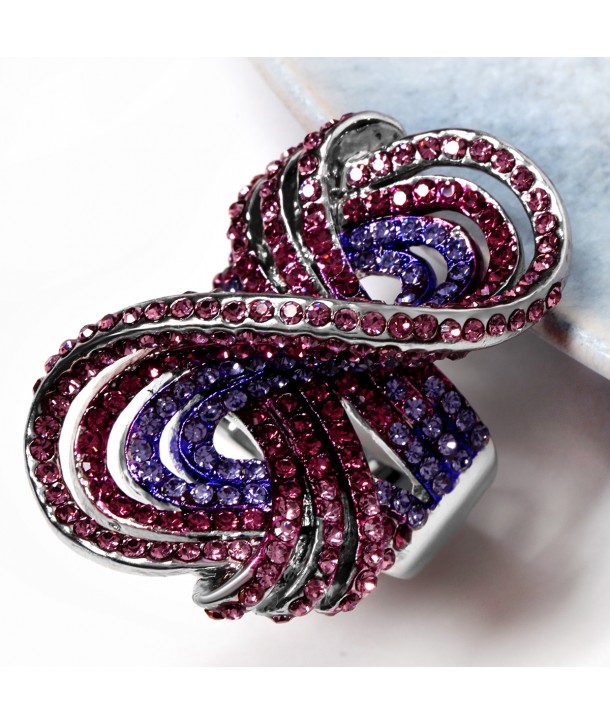 BAGUE - JOIN LINES AMETHYST SILVER