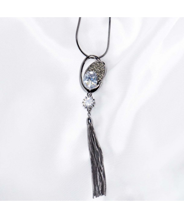 CRYSTAL OF OXANA SILVER necklace silver and crystal pendant
