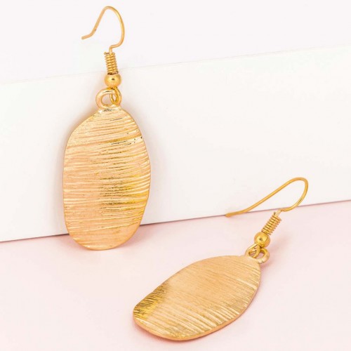 SIANE Gold earrings Short pendants Chiseled plates Gilded with fine gold