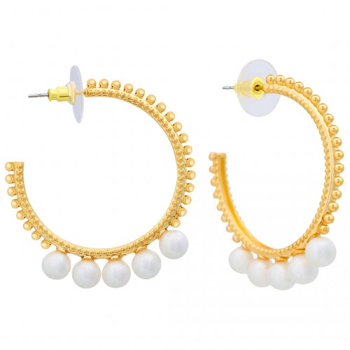 Earrings PEARLS OF CROWN GOLD Gold and White Gold with fine gold Pearls