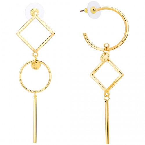 DISMETRICA Gold earrings Gilded with fine gold Crystal