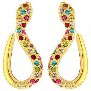 Boucles doreilles pendantes serties de cristaux N°21 en coloris Métallisé Femme Boucles d’oreilles Boucles d’oreilles N°21 