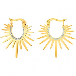 SUNLIGHT STEEL White Gold earrings Solar gold and white...