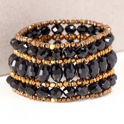 Bracelet PARIANO GOLD & BLACK Gold and Black Rhodium Crystal