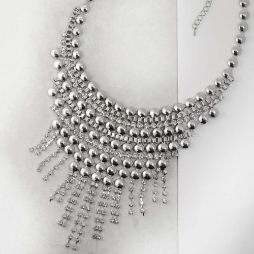 Necklace MYLADY SILVER Silver Rhodium Crystal