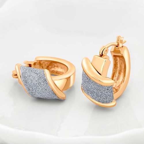 Boucles d'oreilles EOLIS Gold & Silver Mini Créole Irisé Argent et Doré Laiton doré à l'or fin