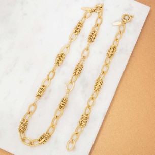 Parure ORENA Gold Chaine souple Maille royale intercalée... 2