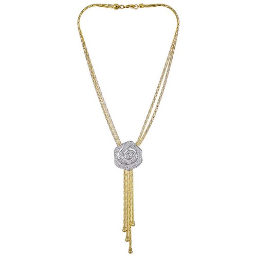 Parure ROSES White Gold & Silver Ras de cou...