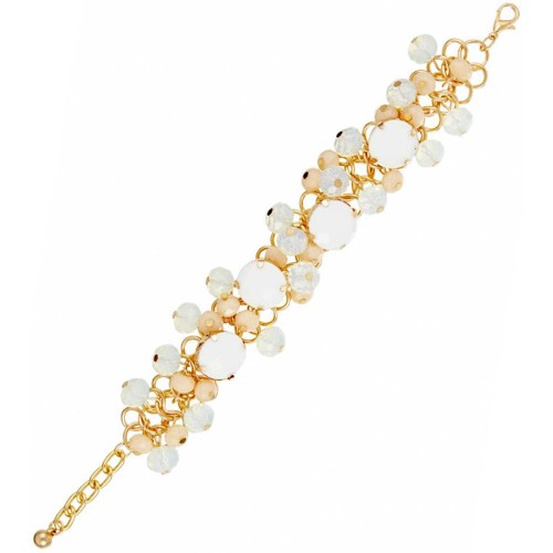 Bracelet FEHERINE White Gold Bracelet chaine souple Rivière de cristal Doré et Blanc Laiton doré à l'or fin Cristal