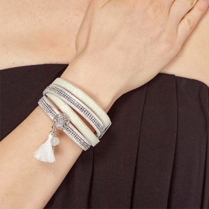 Bracelet OPALINE White Silver Double Tour Multirangs... 2