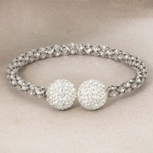 Bracelet JOIN US CRYSTAL White Silver Argent et Blanc...