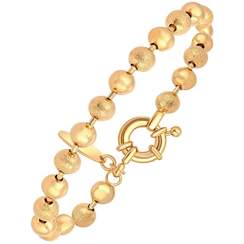 Bracelet SIGALINE Gold Bracelet chaine souple Boules mat et brillant intercalées Doré Laiton doré à l'or fin